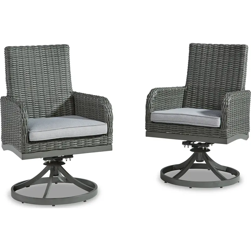 Elite Park Gray Outdoor Swivel Lounge Chairs (2-Pack W/ Cushions) 1