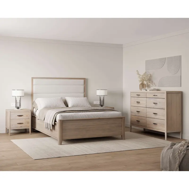 Ellesmere Champagne-And-White 6-Piece King Panel Bedroom Set 1