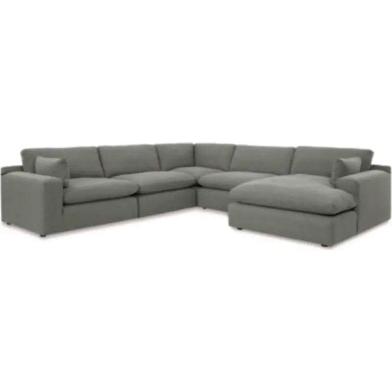 Elyza Smoke Gray 5-Piece Sectional – Modular Living Room Solution 1