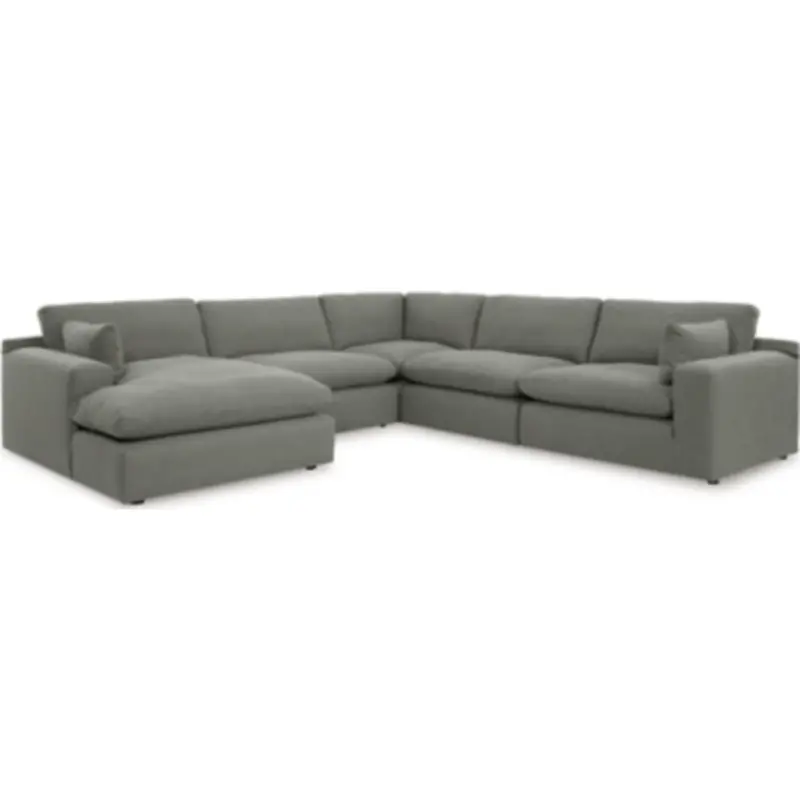 Elyza Smoke-Toned Sectional Sofa – 5-Piece Contemporary Arrangement 1