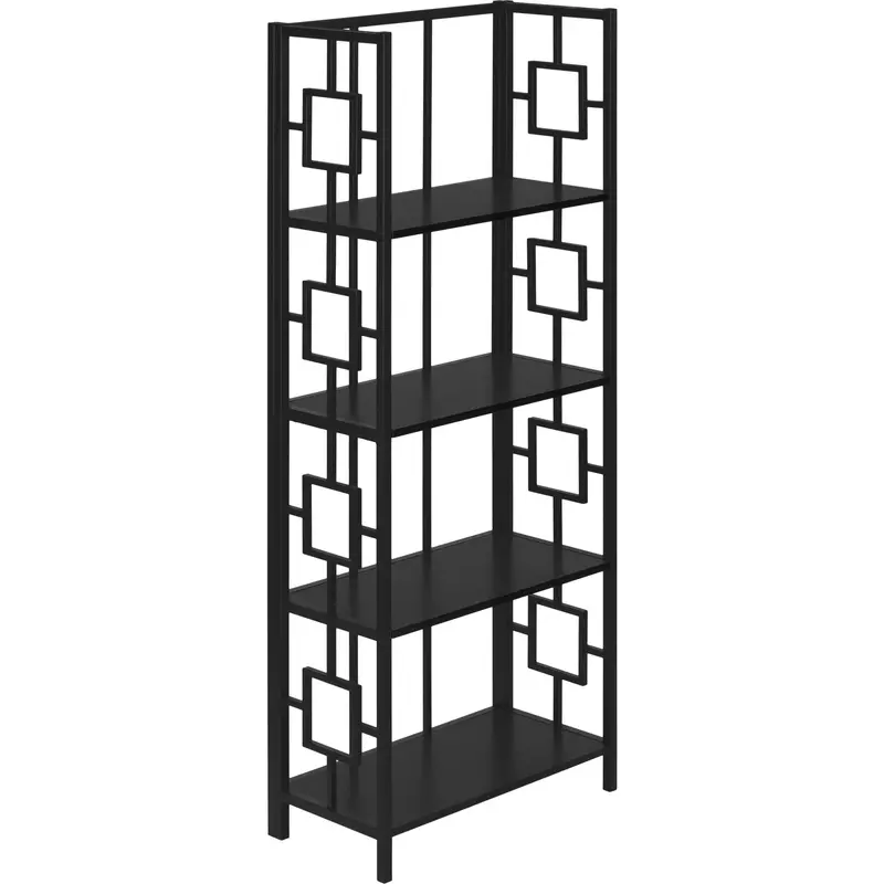 Emery Black Bookcase – Sleek Open Shelving Unit For Living Room Or Office 1