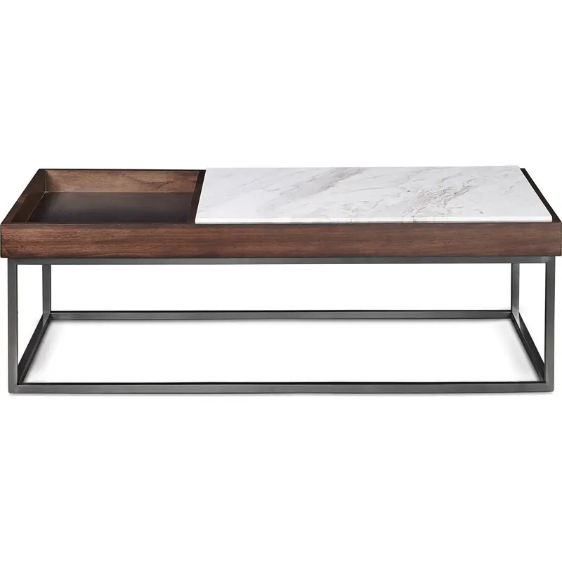 Ennis Brown Sable Coffee Table – Rustic Modern Wood Living Room Table 1