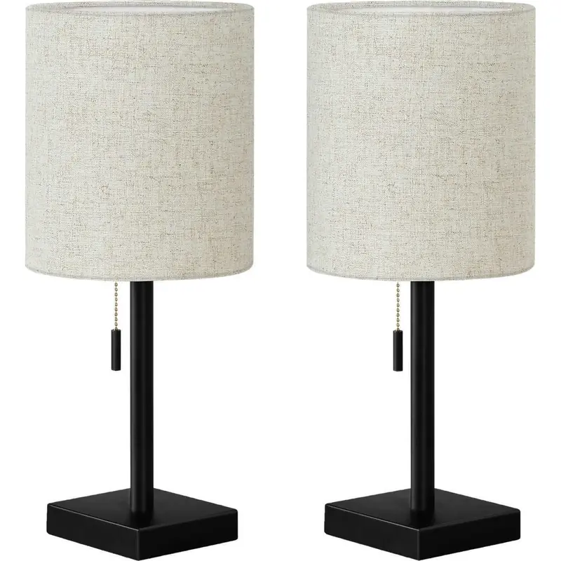 Enola Matching Table Lamp Set – Two 16.75-Inch Coordinated Accent Lamps For Symmetrical Styling 1