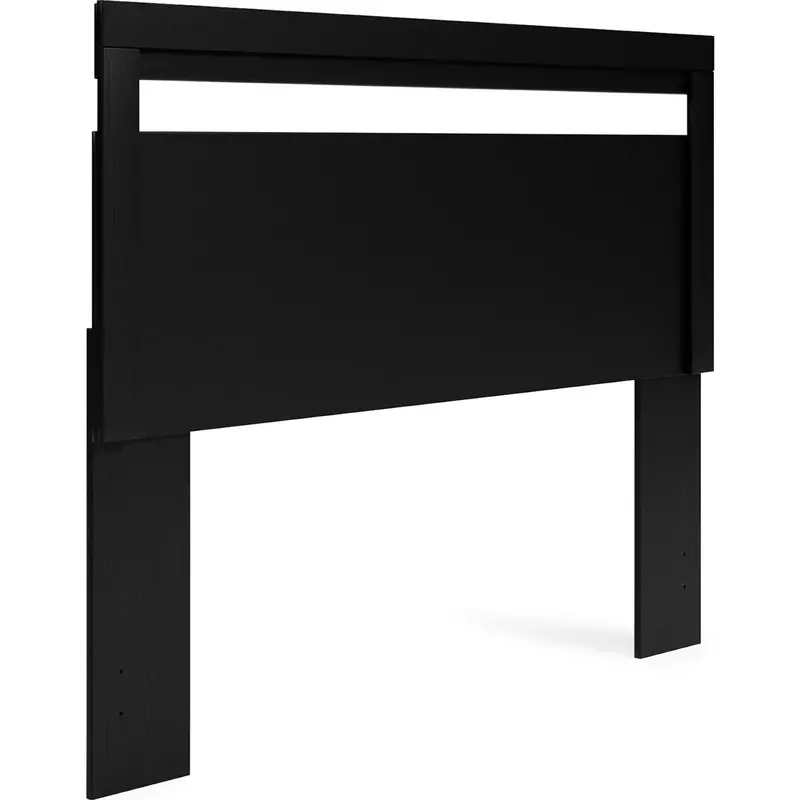 Finch Black Queen Panel Headboard With Vertical Channel Tufting 1