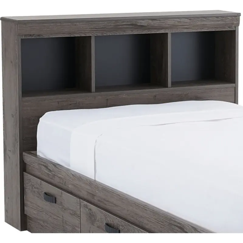 Fontana Bookcase Headboard – Alabaster Oak Finish 1