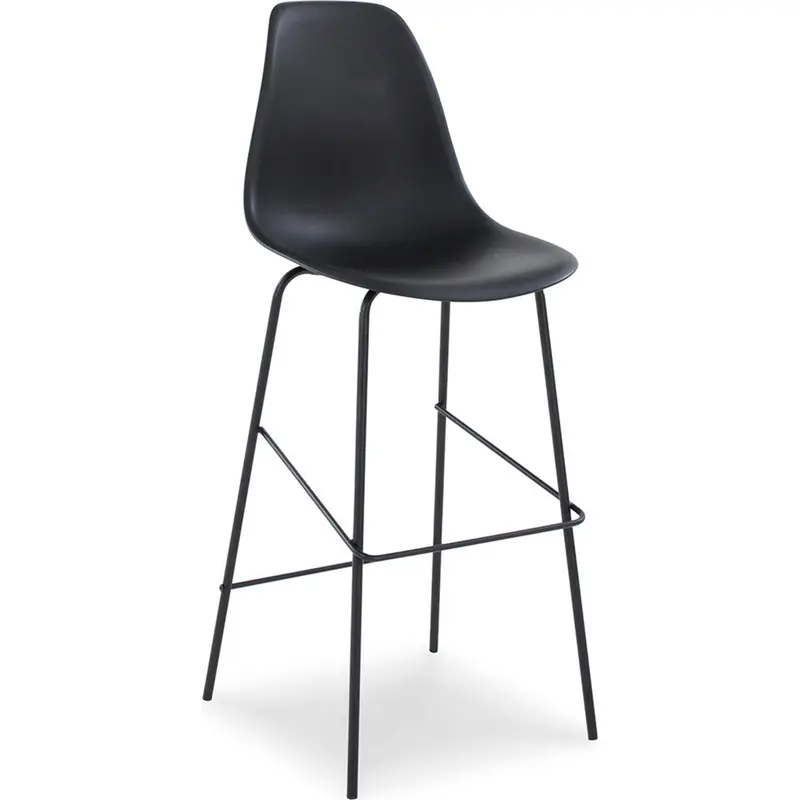 Forestead Black Bar Stool – Industrial-Style Height (D130-130) 1