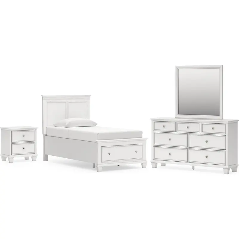 Fortman White 6-Piece Twin Storage Bedroom Collection 1