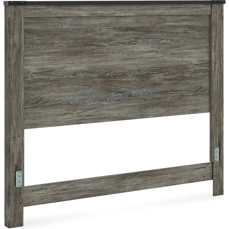 Frandern Queen-Sized Gray Panel Headboard With Upholstered Accents 1