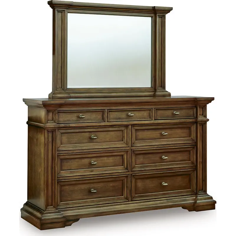 Frantanna Brown Dresser With Matching Mirror 1
