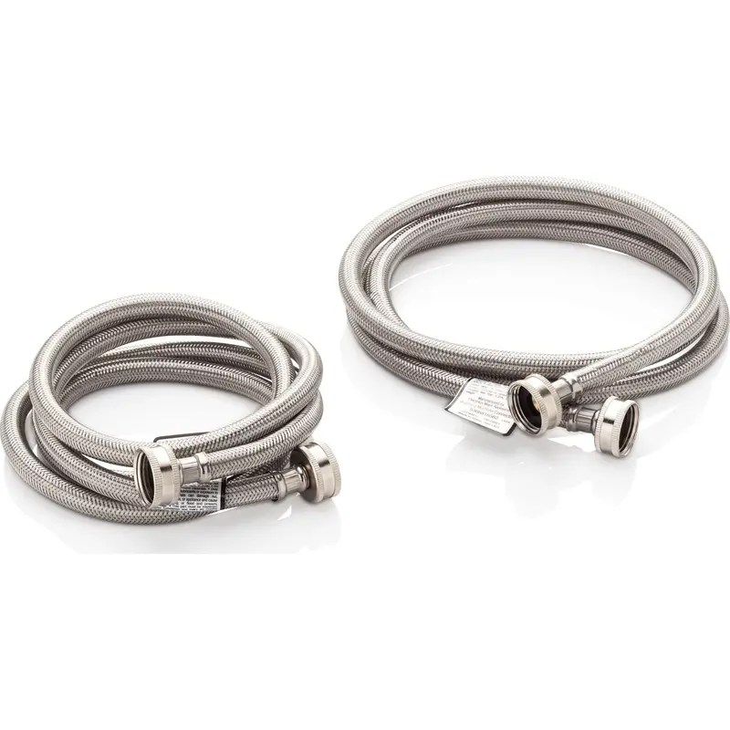 Frigidaire 6-Foot Stainless Steel Braided Washing Machine Fill Hose – 2-Pack (2Ssfilhose) 1