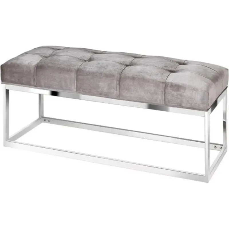 Gap Grey Velvet Condo Dining Bench (100931) 1