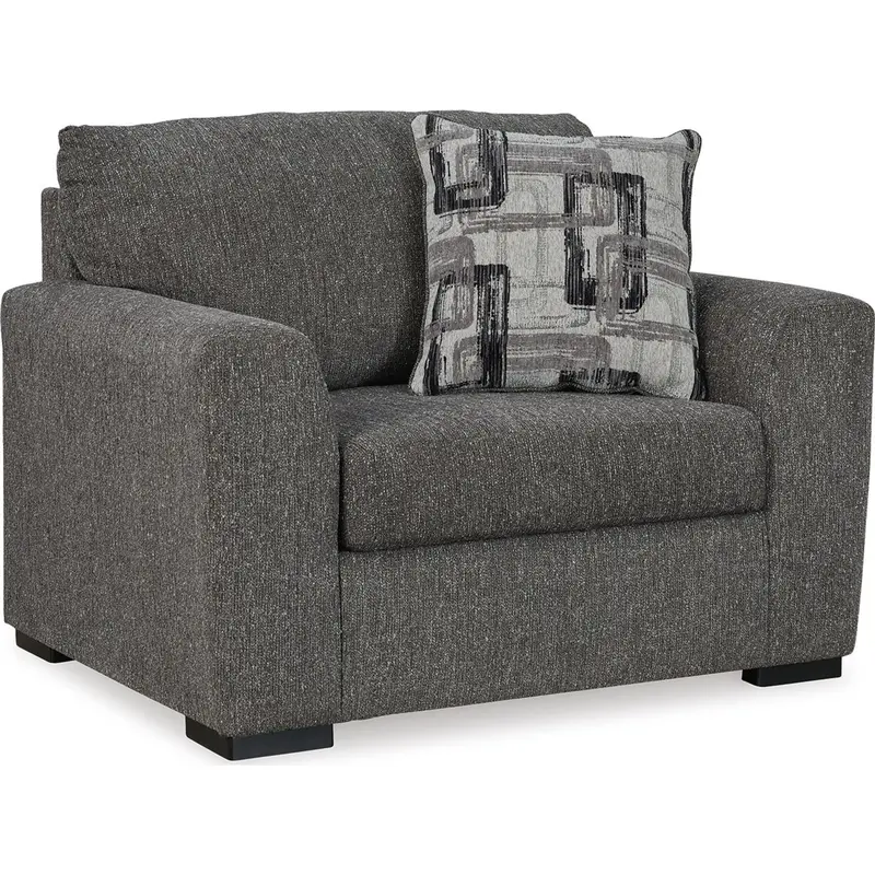 Gardiner Pewter-Toned Chair And A Half With Rolled Arms 1