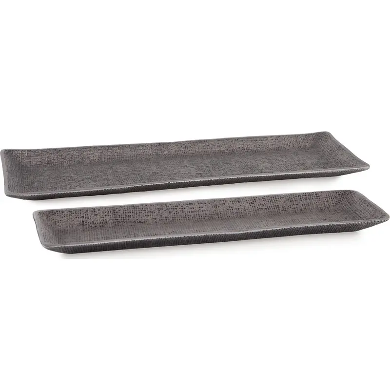 Garekton Serving Tray Set – Two-Piece Wood And Metal Design 1