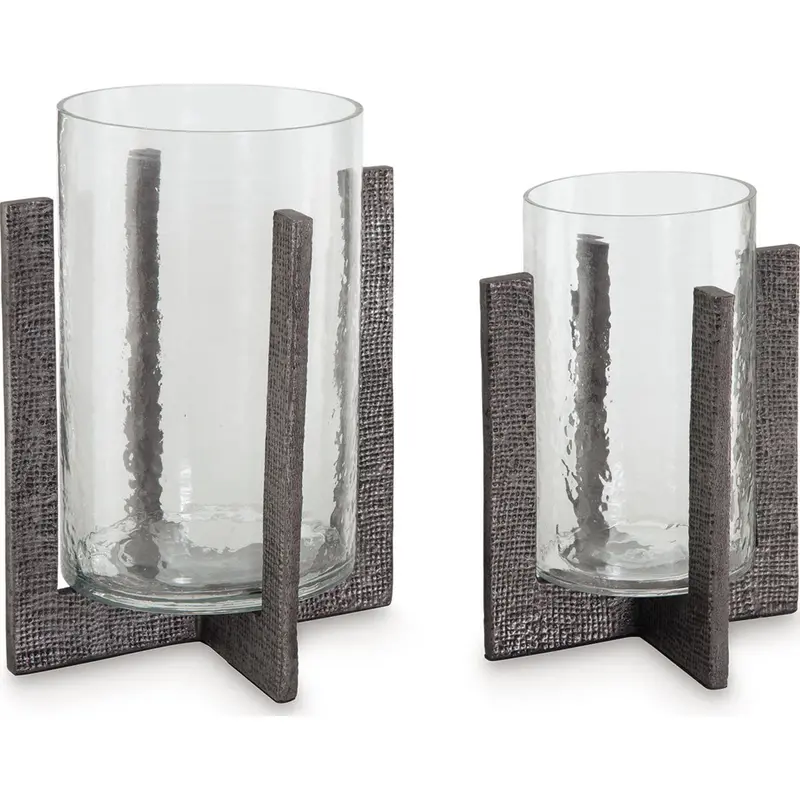 Garekton Set Of 2 Decorative Candle Holders – Metallic Finish 1