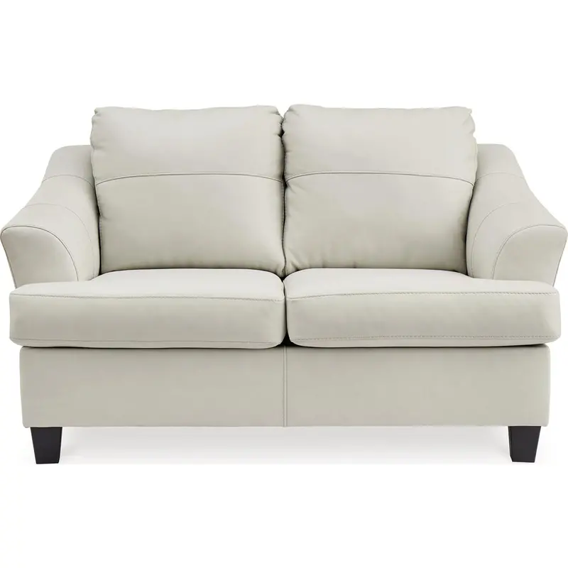 Genoa Coconut Fabric Loveseat – Modern Two-Seater Sofa 1