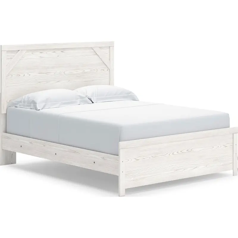 Gerridan White-And-Gray Panel Bed With Clean-Line Silhouette 1