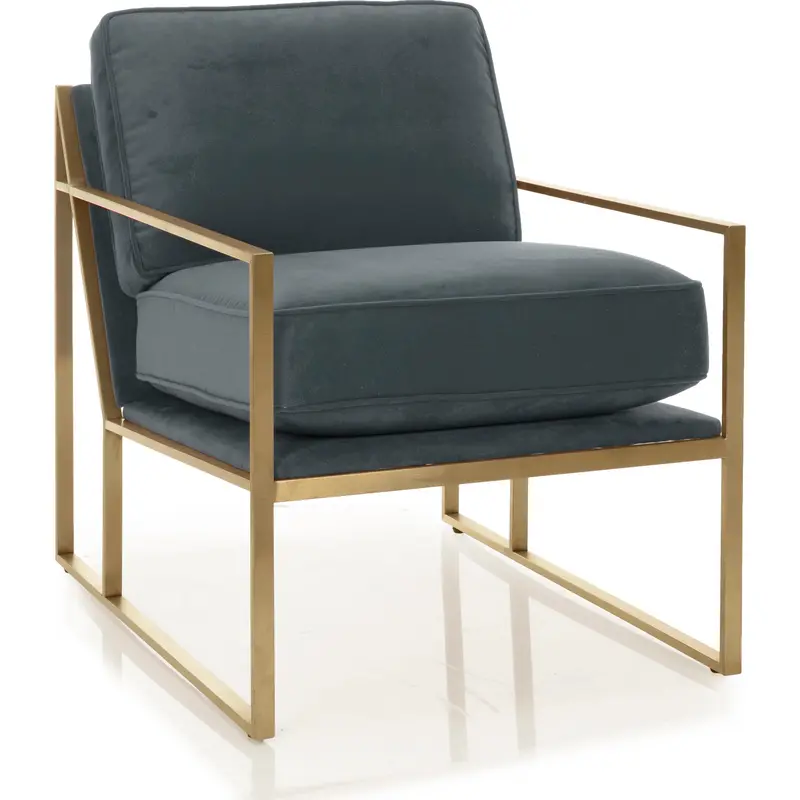 Gia Upholstered Accent Chair In Slate Gray 1
