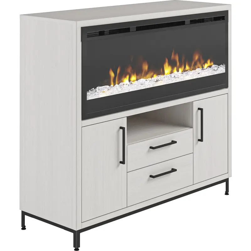 Glacier Bay Glacier-Finish Media Chest – Tv Stand With Storage Compartments 1