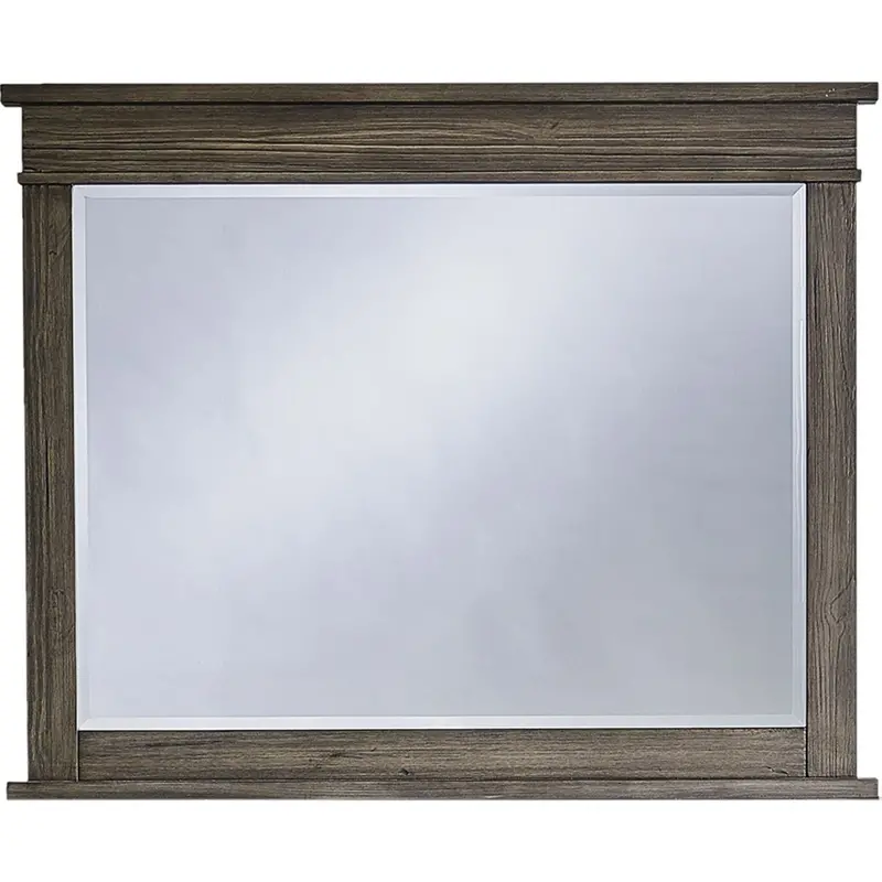 Glacier Point Framed Wall Mirror In Greystone Metallic Finish 1