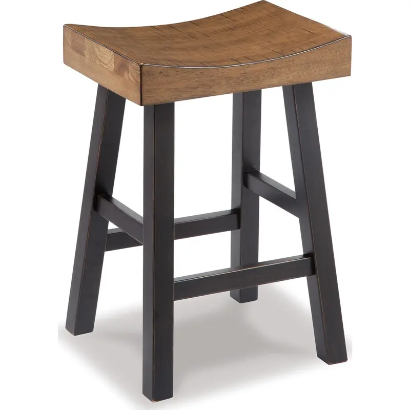 Glosco Medium/Dark Brown Counter Height Stool – Industrial Wood-Metal Hybrid (D548-024) 1
