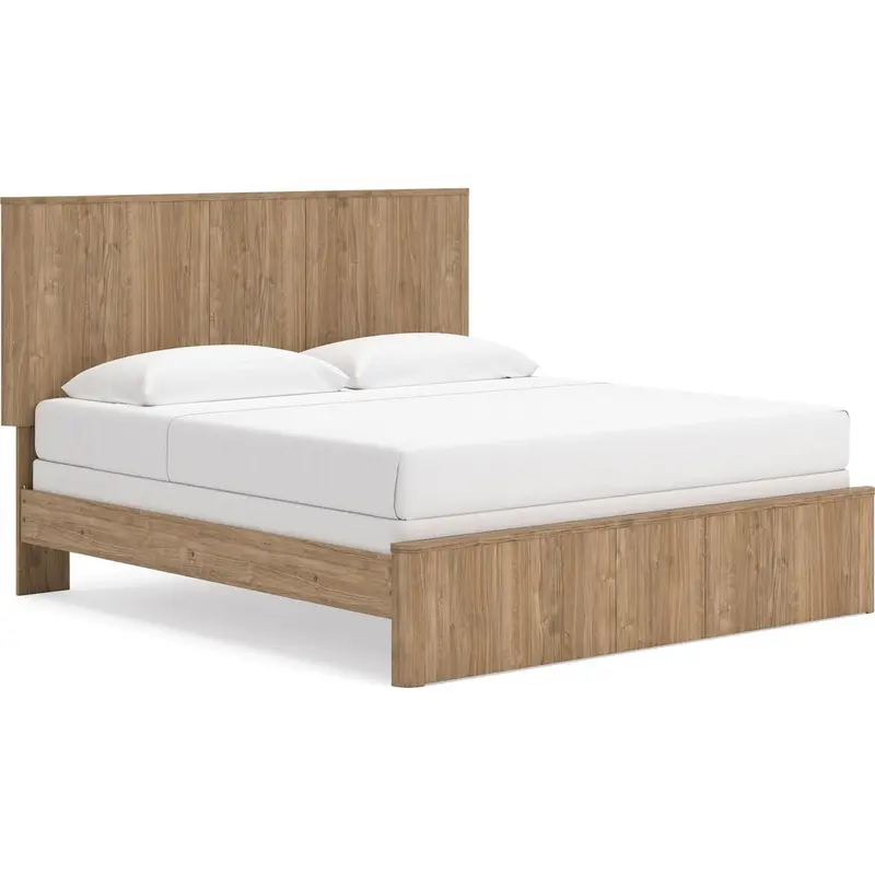 Gramburg King Panel Bed – Warm Natural Brown 1
