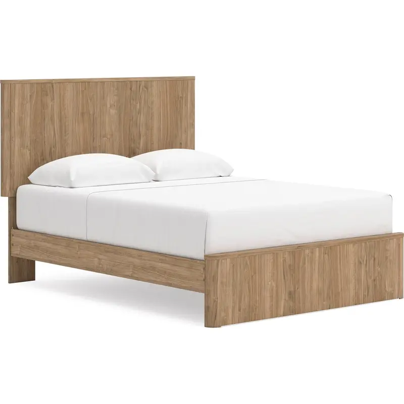 Gramburg Queen Platform Bed – Warm Natural Brown 1