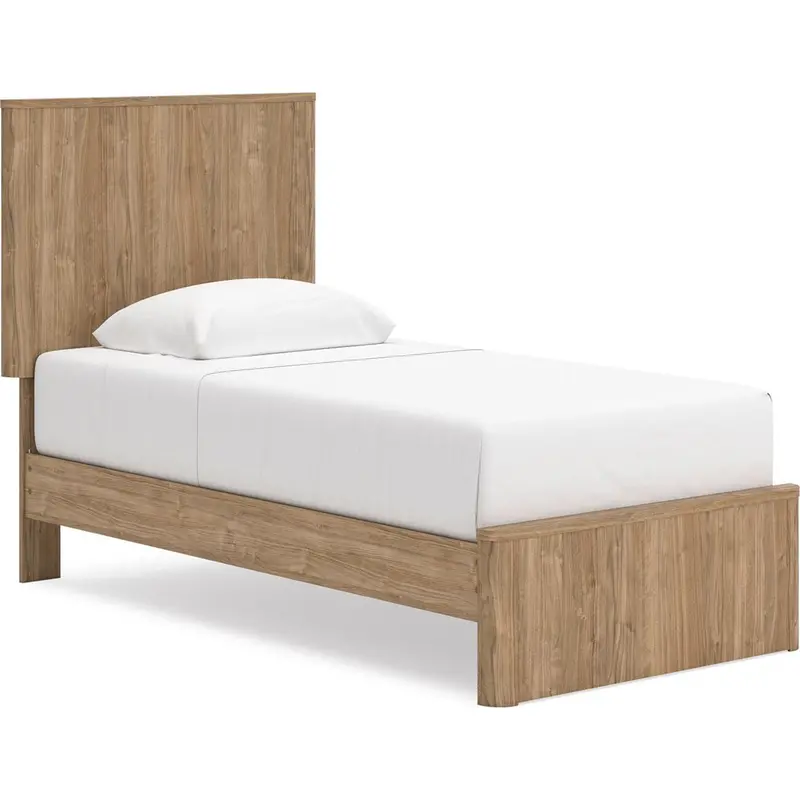 Gramburg Twin Platform Bed – Warm Natural Brown 1