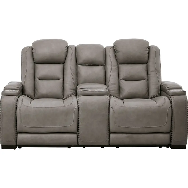 Gray Power Reclining Loveseat With Manual Or Electric Options 1