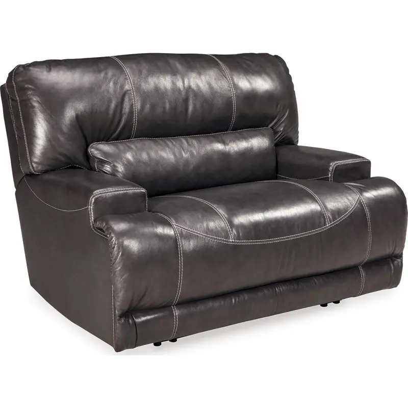 Gray Wide-Seat Recliner With Extra Legroom And Deep Seating 1