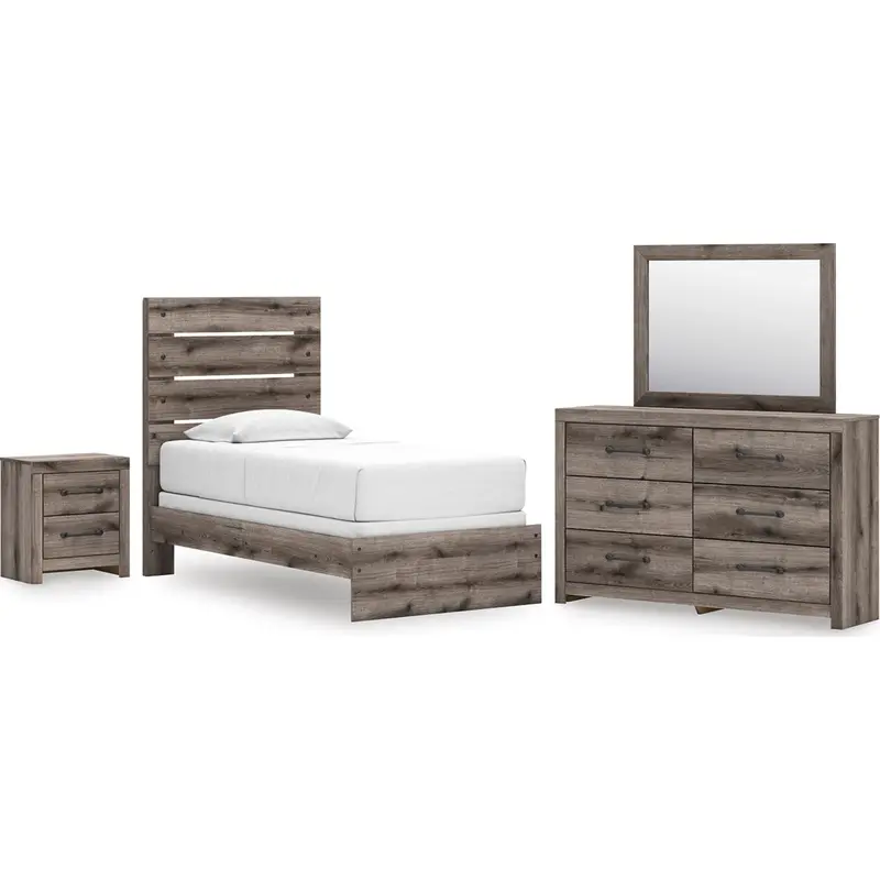 Graystorm 6-Piece Twin Panel Bedroom Collection – Taupe-Gray Finish 1