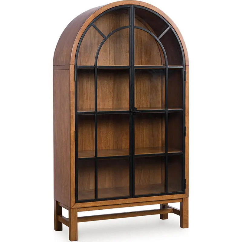 Greddinton Wooden Display Cabinet With Glass Doors 1