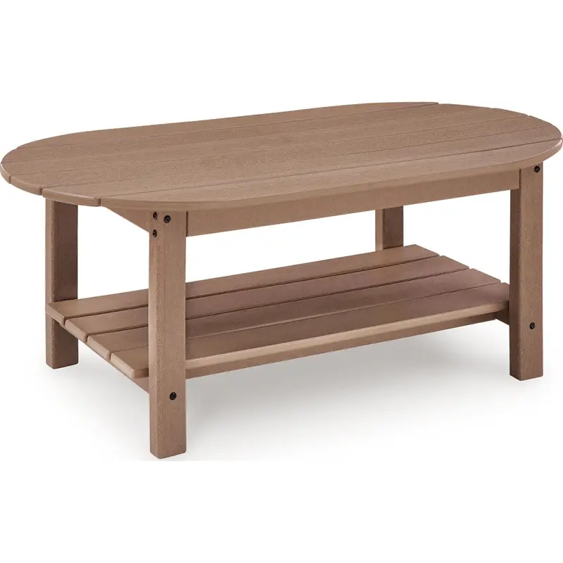 Grover Beach Driftwood-Finish Outdoor Coffee Table 1