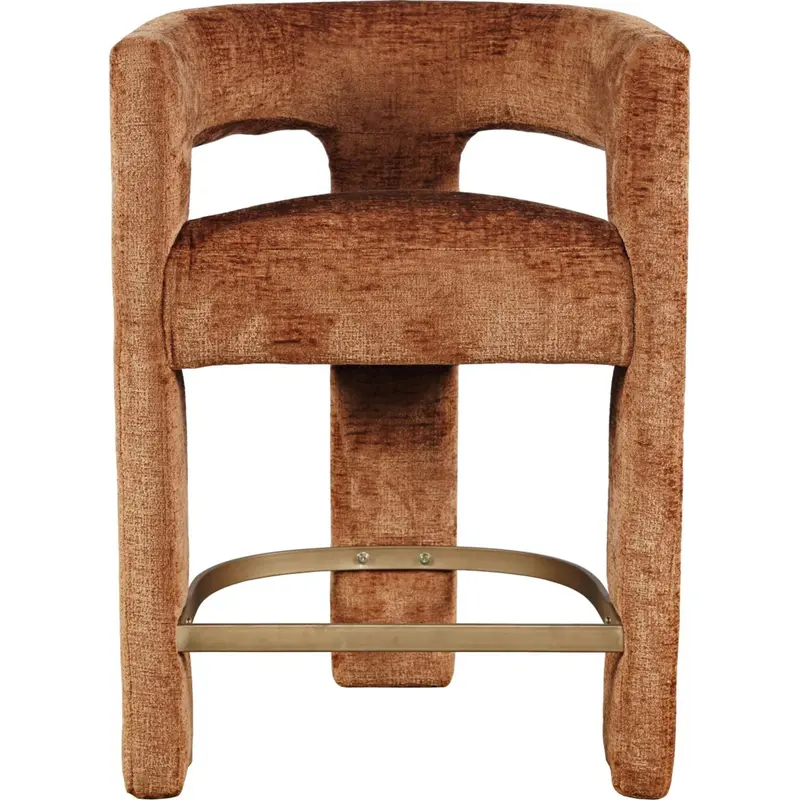 Gwen Rust-Toned Counter-Height Bar Stool – Upholstered Design (Model 2271-Gwenstrst) 1