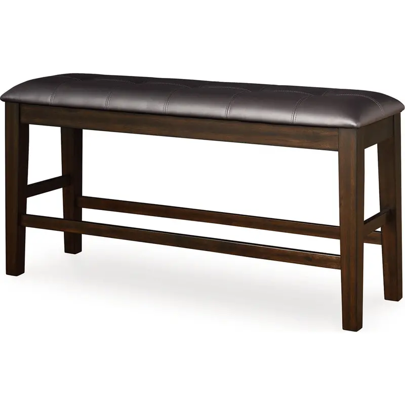 Haddigan Counter Height Bench – Dark Brown Wood Grain (D596-09) 1