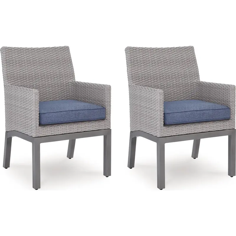Half Moon Beach Blue/Gray Outdoor Armchairs With Cushions (2-Pack) 1