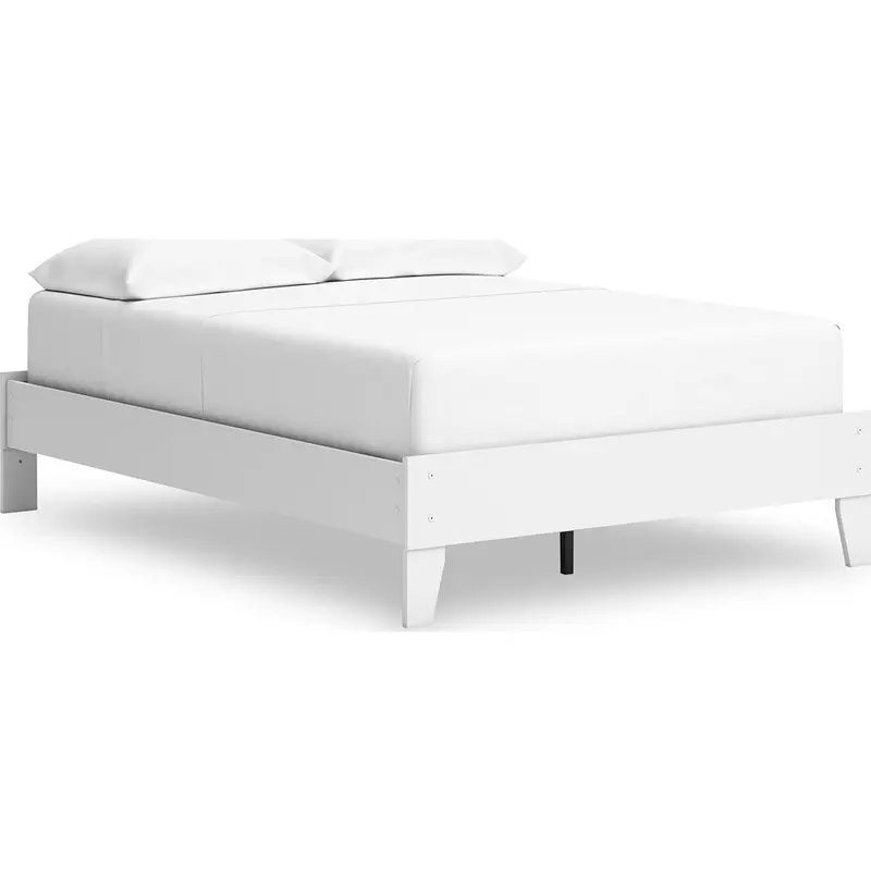 Hallityn Full-Size Platform Bed – Sleek White Finish 1