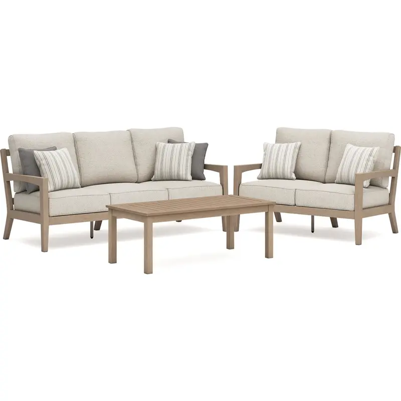 Hallow Creek Driftwood-Tone 3-Piece Outdoor Seating Group 1