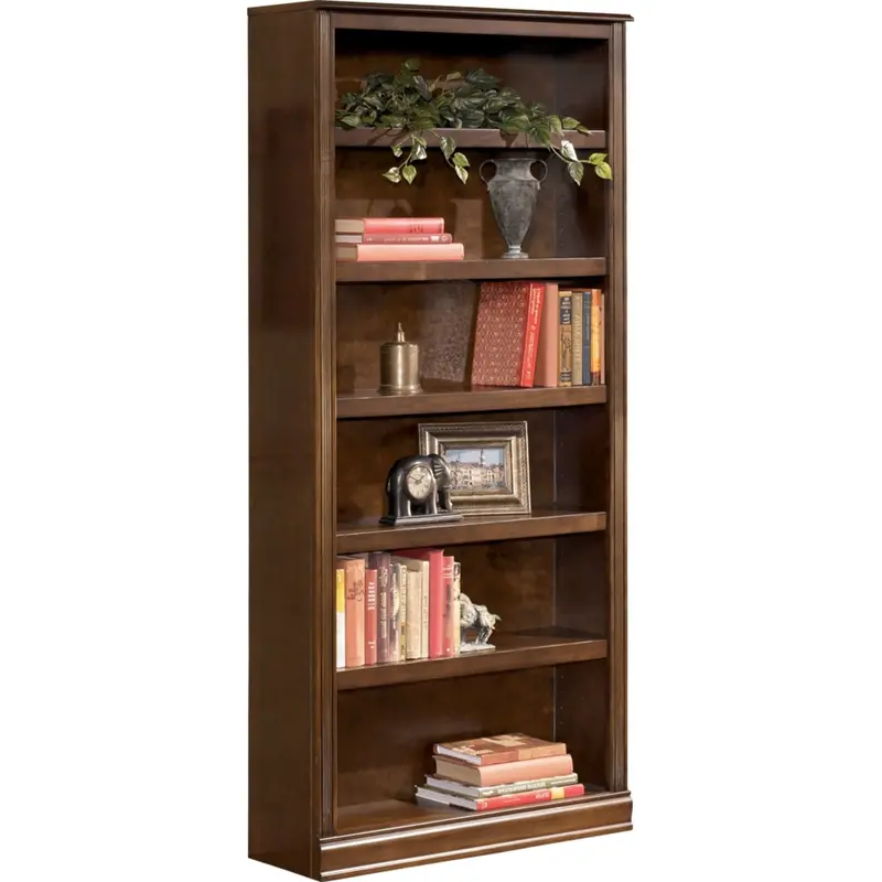 Hamlyn Tall, Wide Bookcase In Rich Medium Brown 1