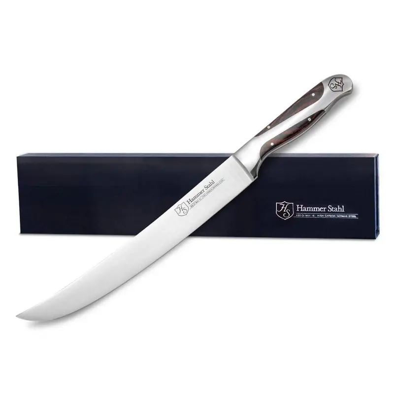 Hammer Stahl 10-Inch Scimitar Chef’S Knife – Curved Blade For Rocking Cuts 1