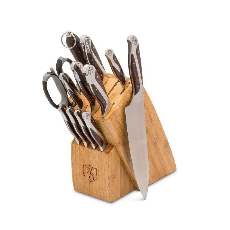 Hammer Stahl 12-Piece Cutlery Set With Acacia Wood Block 1