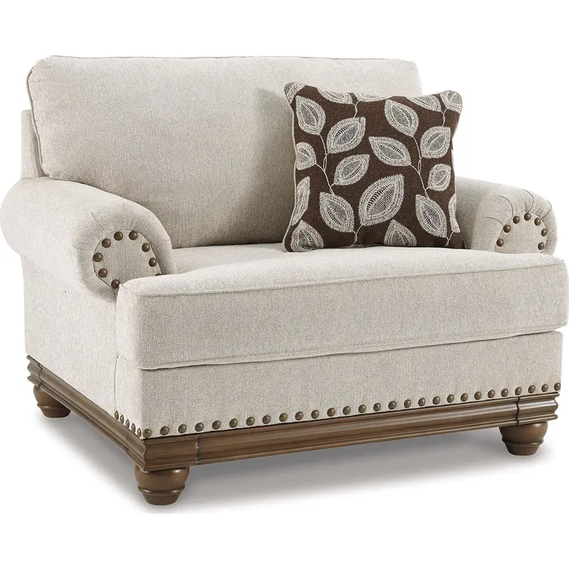 Harleson Upholstered Chair And A Half In Wheat Fabric 1