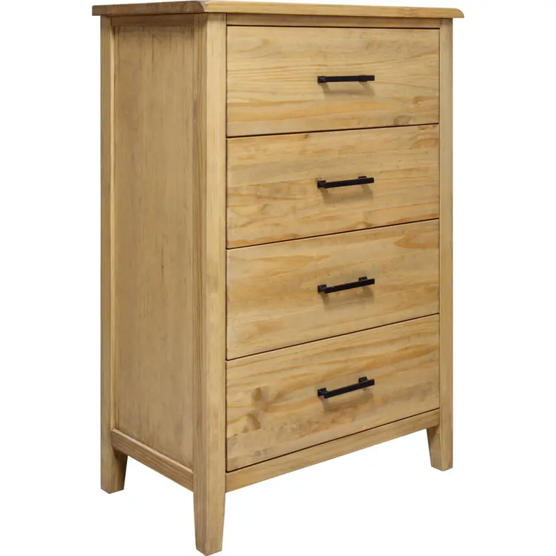 Harlow Wooden Chest Of Drawers In Natural Wood Grain 1