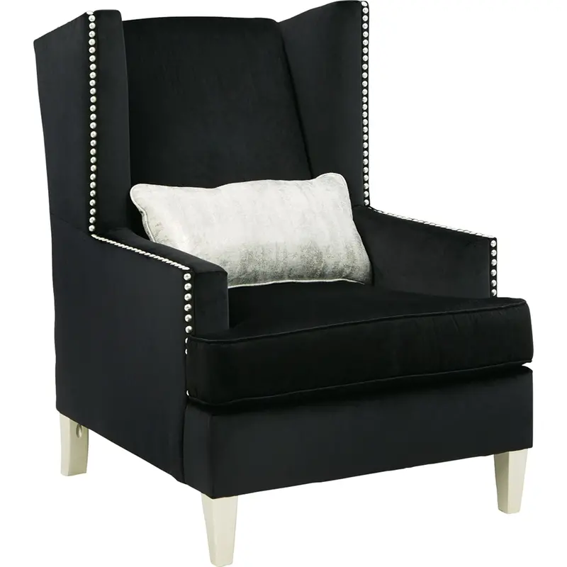 Harriotte Black Upholstered Accent Chair 1