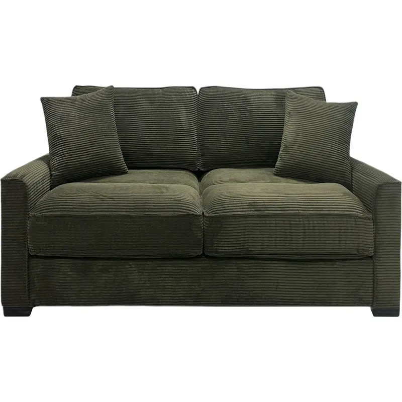 Harrow Steno Forest Green Loveseat – Cozy Two-Seater With Tailored Upholstery 1