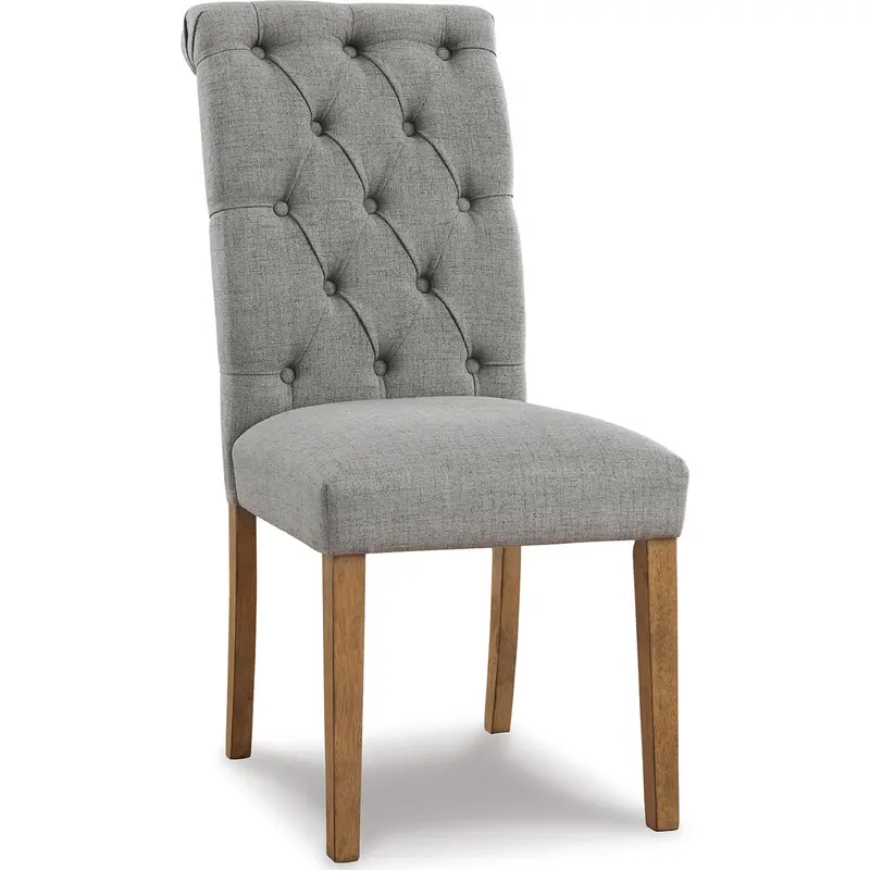 Harvina Gray Fabric Side Chair With Foam-Padded Seat And Solid Wood Legs (Model D324-01) 1