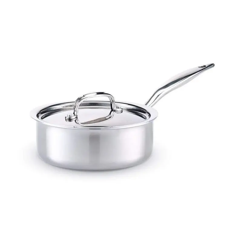 Heritage Steel 5-Ply 2-Quart Saucepan With Ergonomic Handle And Lid 1