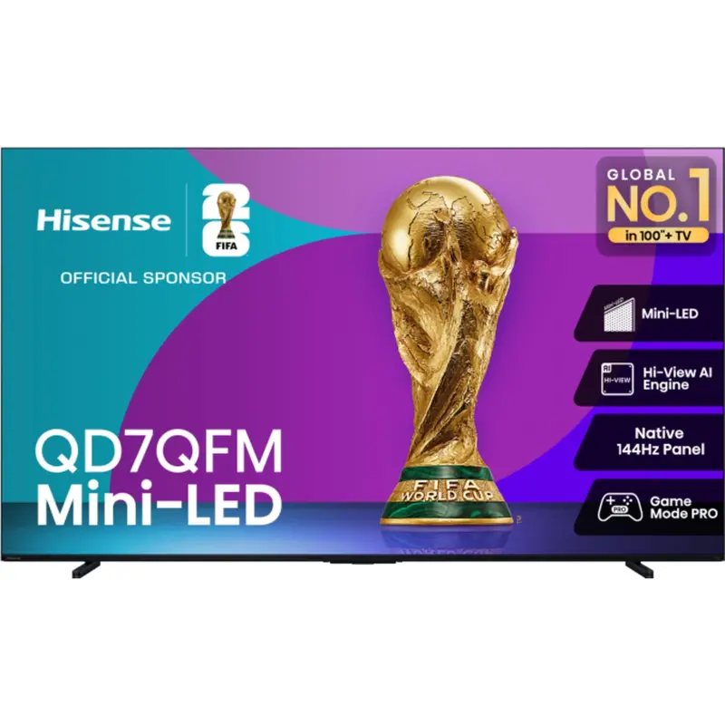 Hisense 100-Inch Qd7Qfm Mini-Qled 4K Smart Tv – 144Hz Refresh, Fire Os 1