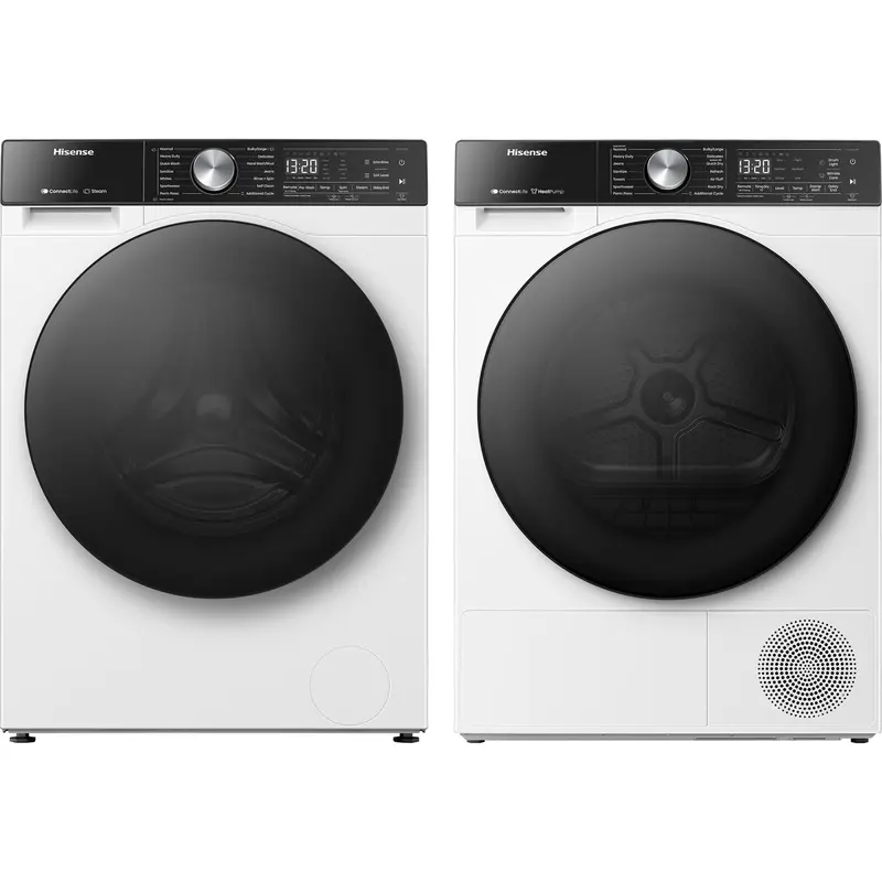 Hisense Wf5S2845Bw-Dh5S452Bw Front-Load Washer And Dryer Set – Clean White Finish 1