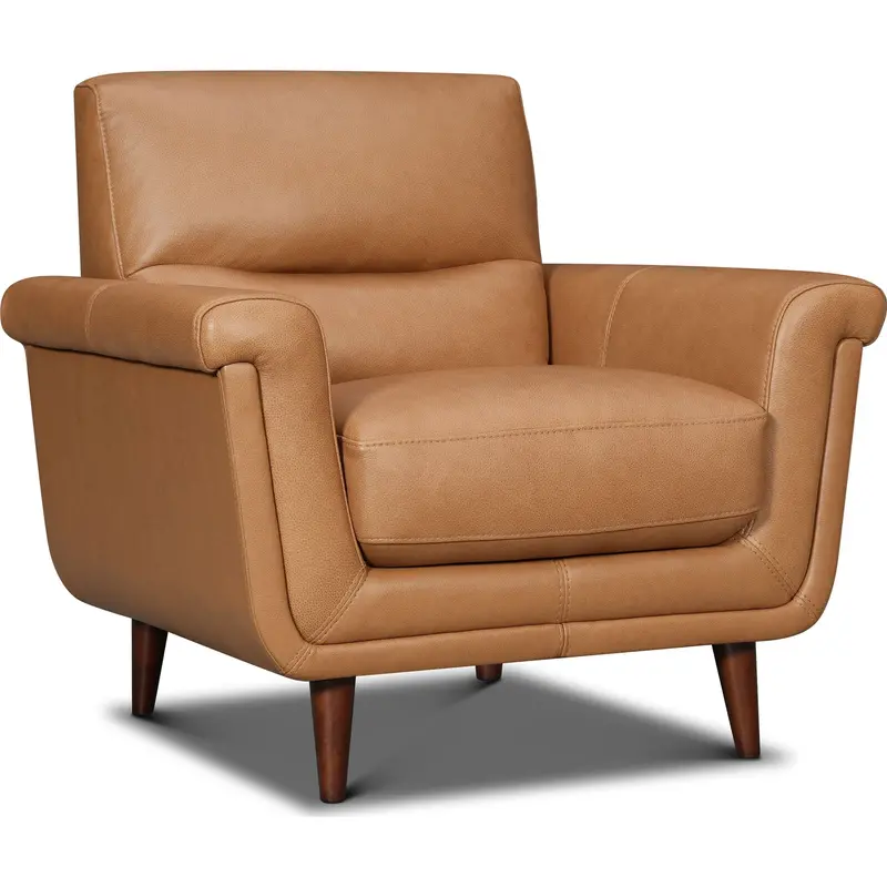 Hope Accent Chair In Texas Toffee Leatherette 1