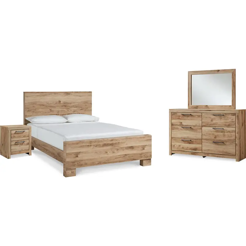 Hyanna Tan-Brown 6-Piece King Panel Bedroom Set 1